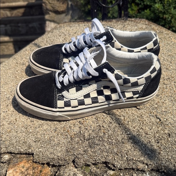 Vans Classic Black and White Checkered Sneakers - Picture 3 of 7